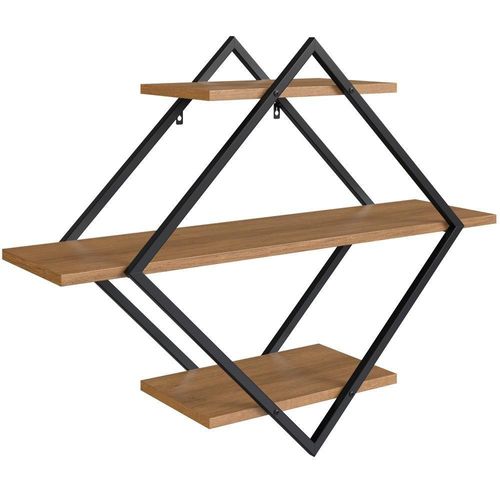 Prateleira Nicho 82 Cm Industrial Losango P1020 Preto Mell