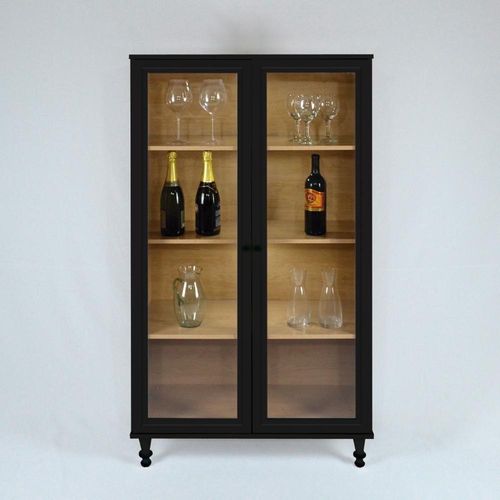 Cristaleira Estante Para Livros Ditália C/kit LuzE-957 Preto