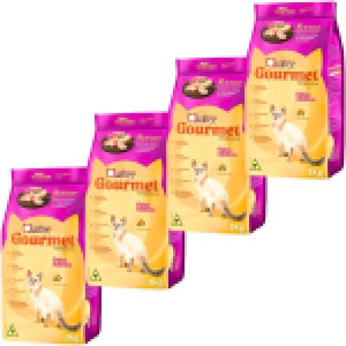 4 Ração Quatree Gourmet Gatos Adultos Mix de Carnes 3Kg
