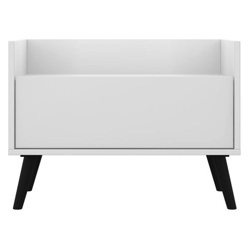 Mesa de Cabeceira 60cm com Pés Retrô Branca preta