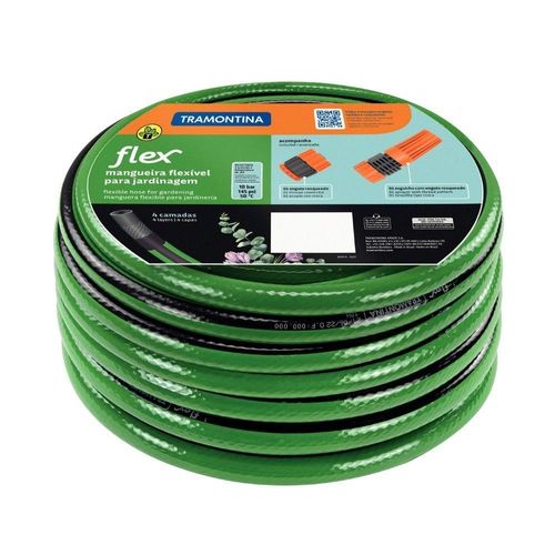 Mangueira de Jardim Flex 10M PVC 4 Camadas 10BAR com Esguicho Verde Tramontina