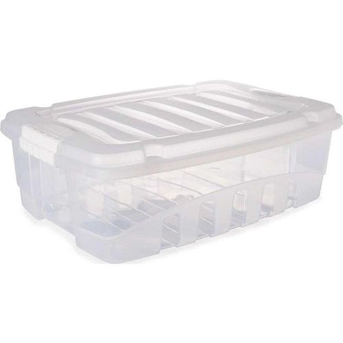 Caixa Organizadora Grand Box Baixa Plástico 26,5L Transparente Plasútil