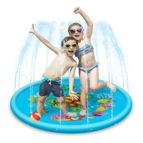 Piscina Infantil Inflável Tapete Pulverizador Chafariz Azul para Bebês e Crianças Yeet