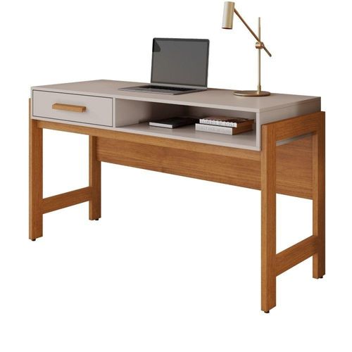 Escrivaninha Liz Moderna 1 Gaveta MDF-MDP 135cm Cinamomo-Off JCM Movelaria