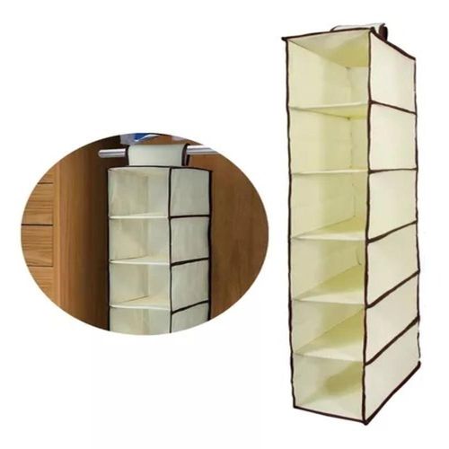 Organizador Vertical Kangur 6 Divisórias 120cm para Guarda-Roupas e Closet Bege Yeet