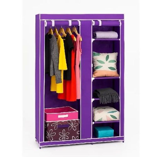 Guarda Roupa Portátil Organizador Solteiro e Closet 5 Prateleiras Roxo Yeet
