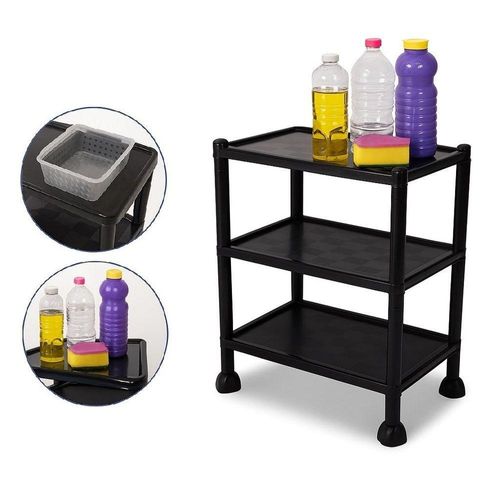 Organizador Modular Multiuso 3 Andares Retangular Polipropileno para Cozinha Lavanderia Banheiro