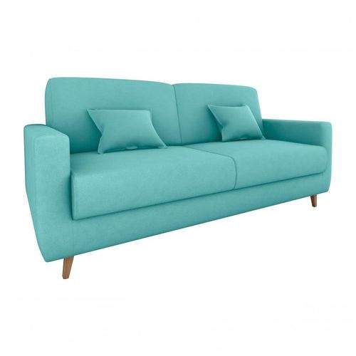 Sofá Cama Casal Emília 2 Lugares 204cm Verde Menta Veludo Matrix