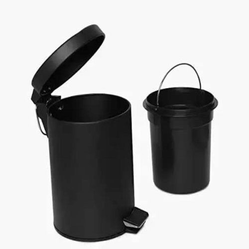 Lixeira Preta Inox 8L Aço Inox com Pedal e Balde Interno Removível para Cozinha