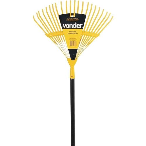 Vassoura Metálica para Grama VD 200 com 22 Palhetas Amarelo Vonder