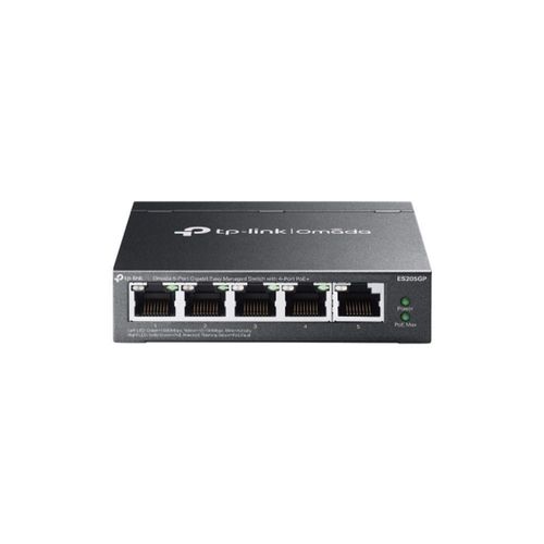 Switch Poe Gerenciável ES205GP 5 Portas Gigabit com 4 Poe+ e Qos para Vigilância TP-Link