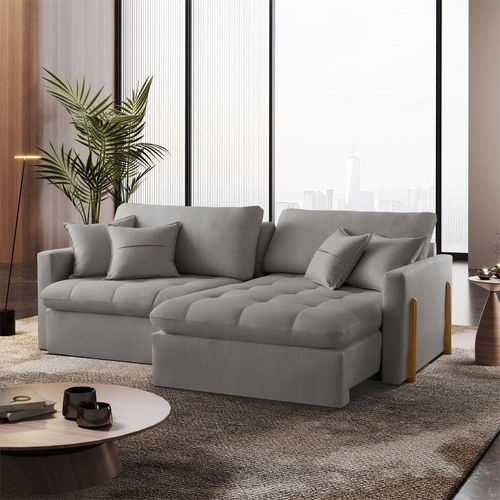 Sofá Cama A230 Retrátil e Reclinável 180cm Linho Cinza Meu Sofá Online