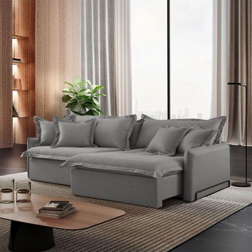 Sofá Cama A230 3 Lugares Retrátil e Reclinável 190cm Cinza Meu Sofá Online