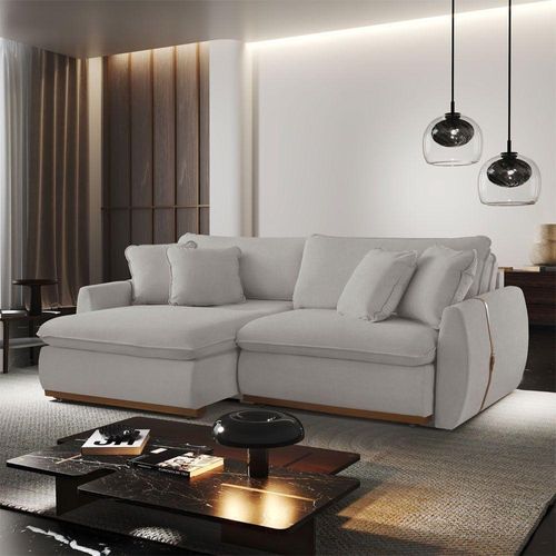 Sofá Cama A304 Retrátil e Reclinável 270cm Linho Cinza Claro Meu Sofá Online