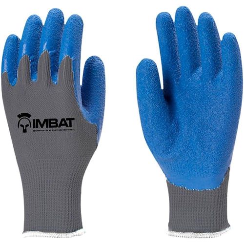 Luva de Proteção XG-10 em Látex Natural Corrugado Azul Imbat