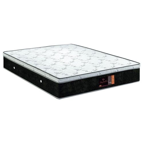 Colchão Queen Confort Molas Ensacadas 1,98x1,58x0,25 Branco E Preto