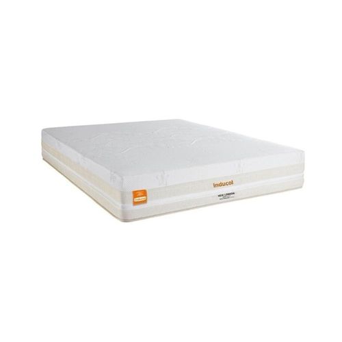 Colchão Queen New London 158x198cm Molas Ensacadas Inducol Cr444d Branco/bege Branco/bege