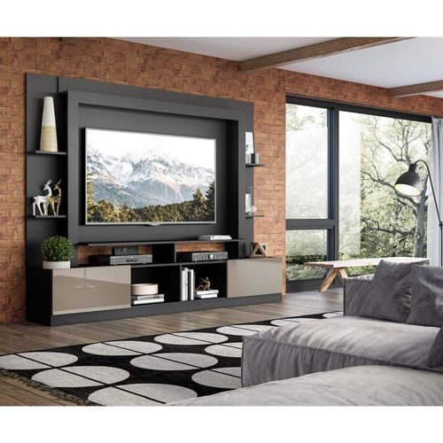 Estante Para Até 65´´ Oslo Fg3395 Preta/lacca Fumê