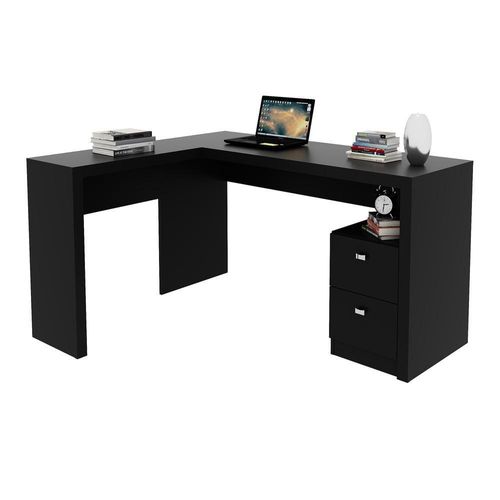 Mesa Escritório De Canto Com 2 Gavetas Multimóveis Vcr25032