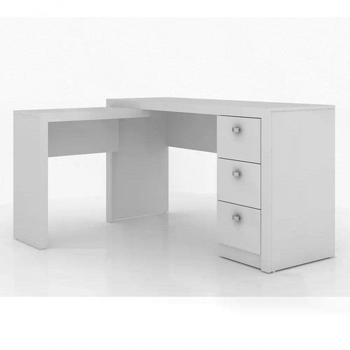 Escrivaninha De Canto Reversível Me4101 Branco Branco
