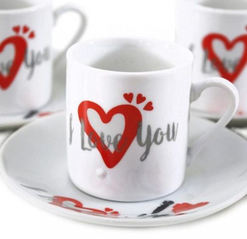 Jogo De Xicaras Em Ceramica Sevilha 12 Peças 80ml - Wellhome