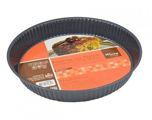 Forma Assadeira Redonda Para Torta Bolo Aço Carbono 26 Cm