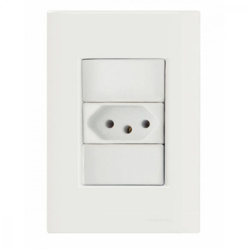 Conjunto 4x2 com 1 Tomada 2P+T 20 A 250 V Tramontina Giz Branco