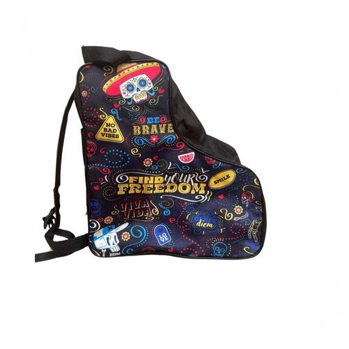 Mochila Para Patins Preta Colorida Lobo Store