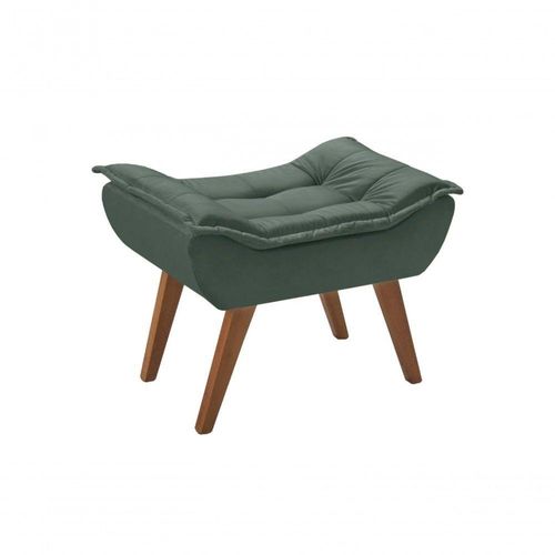 Puff Decorativo Opalla Redondo Madeira Maciça Suede Bege Unidecor