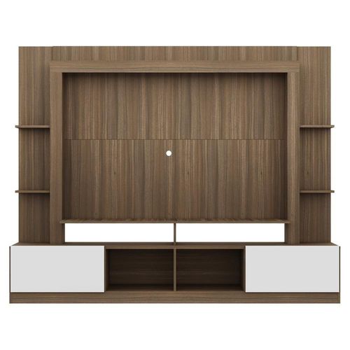 Rack Estante com Painel 65 e 2 Portas Oslo Madeirado