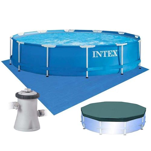 Piscina Litros Estrutural Azul Capa Bomba Filtrante 220v Forro Intex