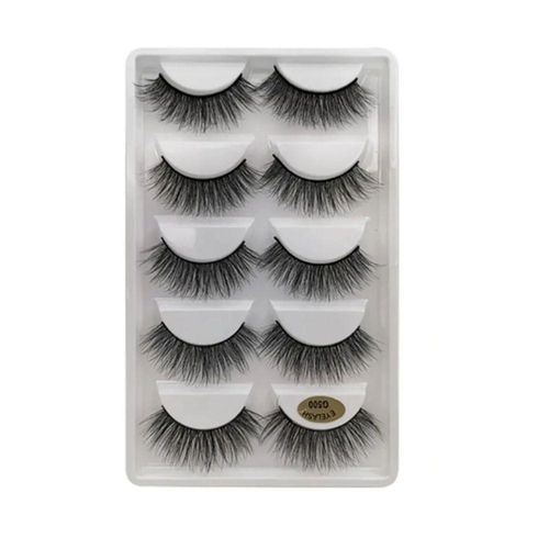 5 Pares 3D Cílios Postiços Invisível Banda Natural Long Black Cílios - Kit 5 Pares
