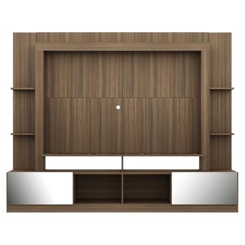 Rack com Painel 65 Portas com Espelho Oslo Madeirado Fumê