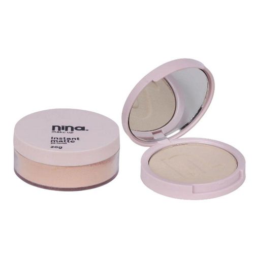 Kit Nina Makeup Pó Instant Compacto Cor 2 + Pó Solto Cor 2 - qualidade superior