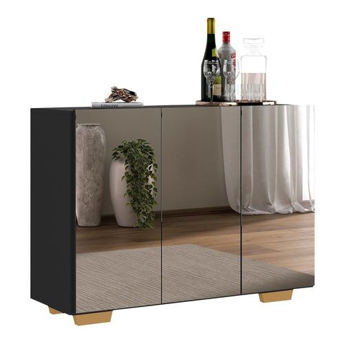 Aparador Buffet 3 Portas Vegas V1014 Preto/Natural