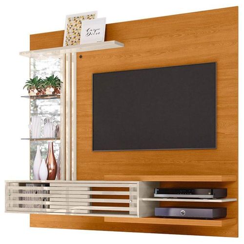 Estante Home Theater Suspenso Ambiente Frizz Supreme Cinamomo Off White - Madetec