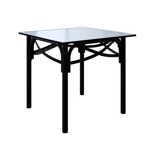 Mesa Katrina Preta Quadrada Tampo De Madeira 90 Cm New Green - Marrom