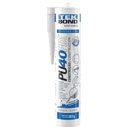 Selante de Poliuretano, Branco, 387 g, PU 40 FIX Tekbond Branco