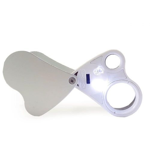 Lupa Bolso Lente Dupla Ampliação 30x22mm E 60x12mm
