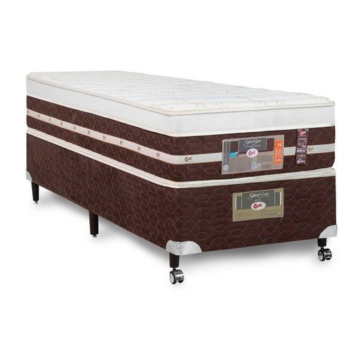 Cama Box + Colchão Castor Solteiro Silver Star Air One Face Hibrido 100x200x59cm