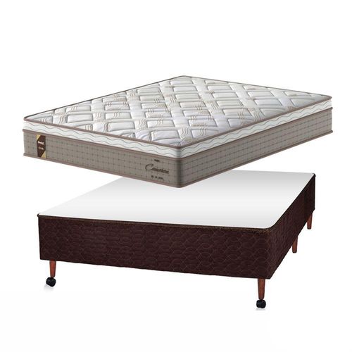 Conjunto Probel Cameron Box Castor Marrom Casal 138x188x70cm