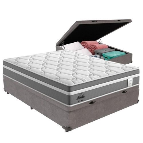 Cama Box Baú Casal E Colchão Molas Ensacadas Berlim Probel