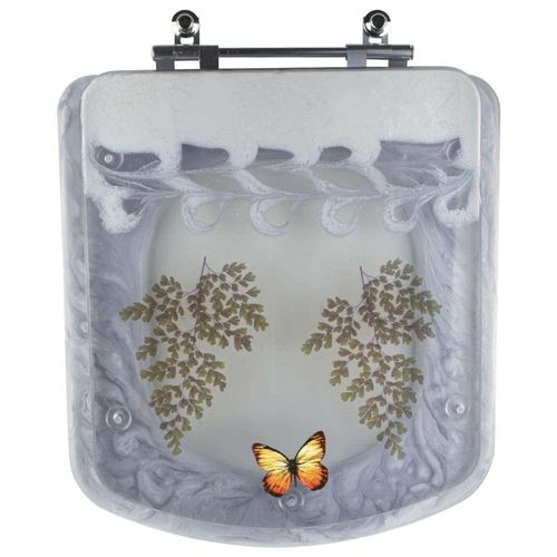Tampa De Vaso Poliéster Decorada Borboleta Bali Branco Para Louça Incepa