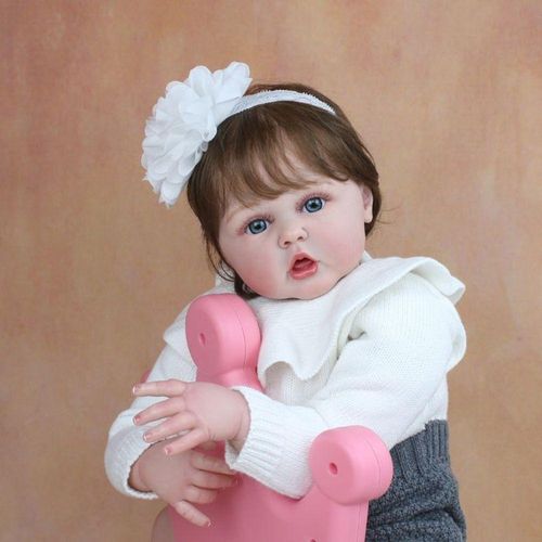 Bebê Reborn 3d Pele Silicone Macio Renascer Bebê Visível Veias 60 Cm Size 3d Finished Doll