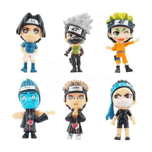Kit 6 Bonecos Action Figure Naruto Akatsuki 6Cm