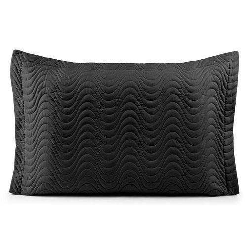 Porta Travesseiro Avulso 70cm X 50cm Com Debrum 1 Peça Laura Matelado Toque 200 Fios 100% Poliéster - Preto