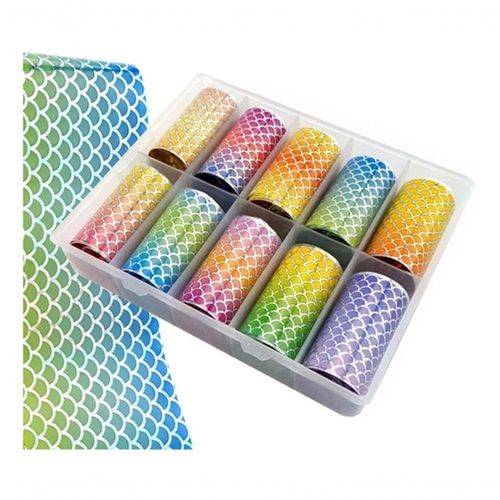 Adesivos De Unhas Sereia Holográfico Decoração Gel Promoção