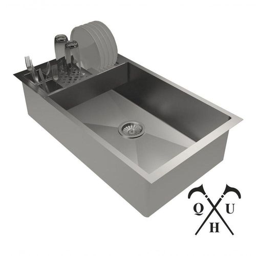 Cuba 80x40 Bancada Calha Canal Escorredor Cozinha
