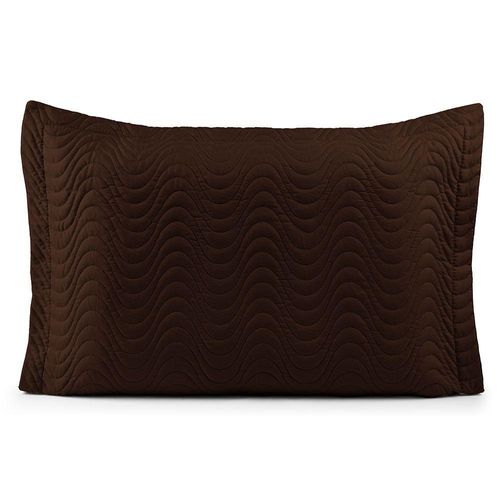 Porta Travesseiro Avulso 70cm X 50cm Com Debrum 1 Peça Laura Matelado Toque 200 Fios 100% Poliéster - Marrom