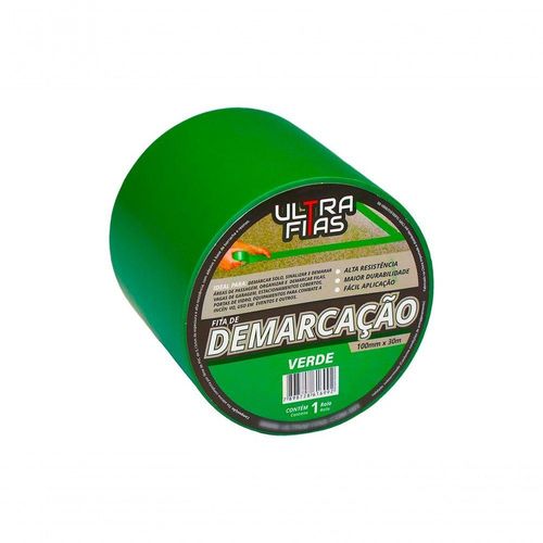 Fita Demarcação Pvc 100mm X 30m Sinalização Cores Variedades Verde
